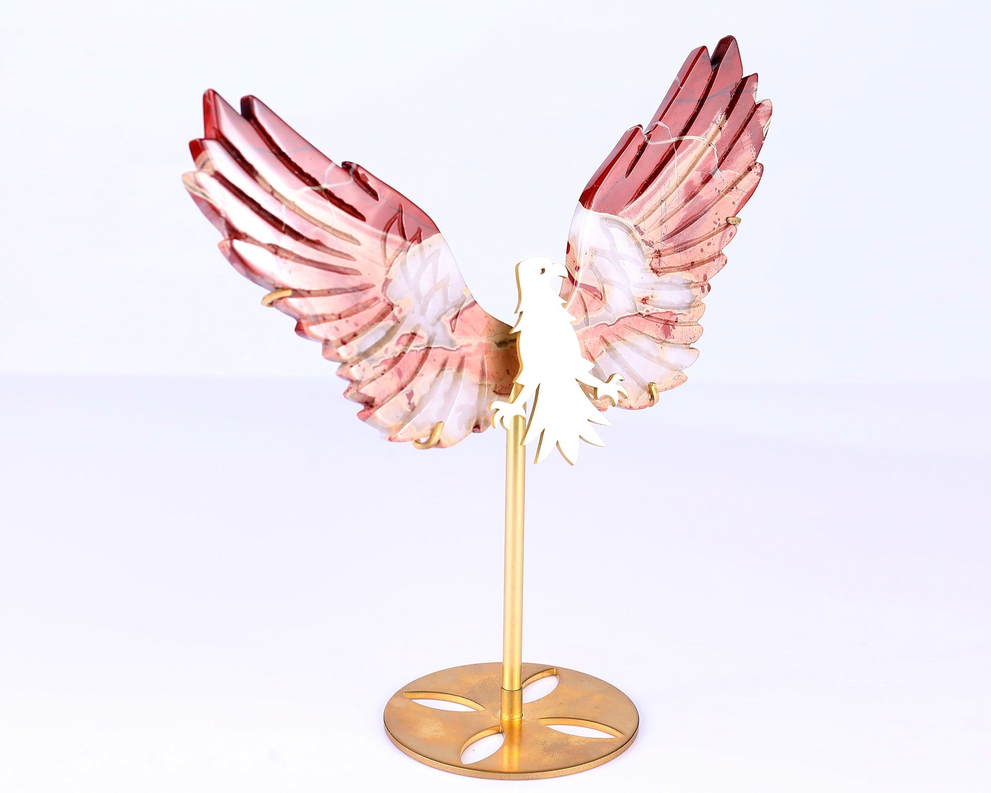 Nicedony 5.1" Red Jasper Hand Carved Crystal Eagle Wings Sculpture - View 17
