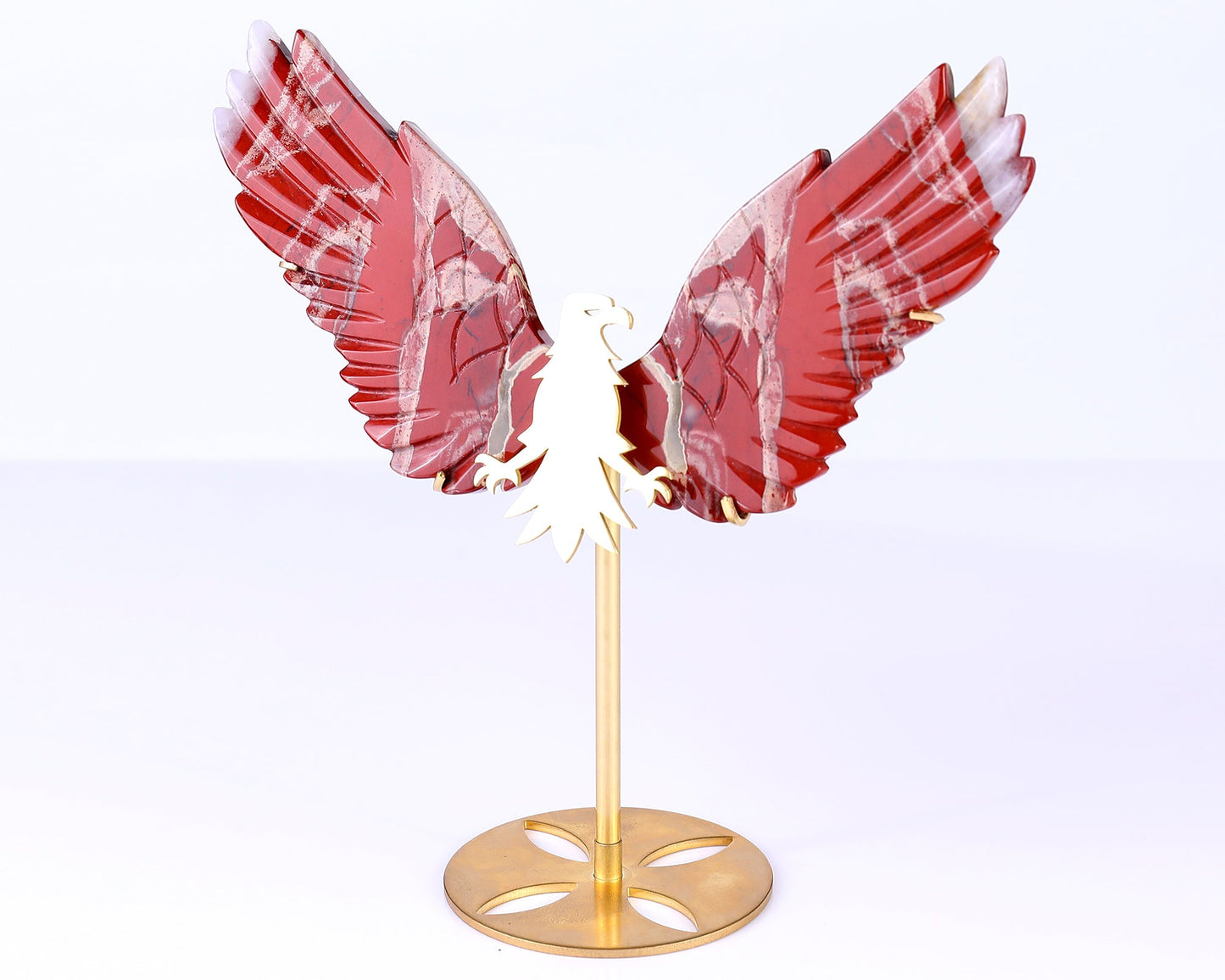 Nicedony 5.1" Red Jasper Hand Carved Crystal Eagle Wings Sculpture - View 10