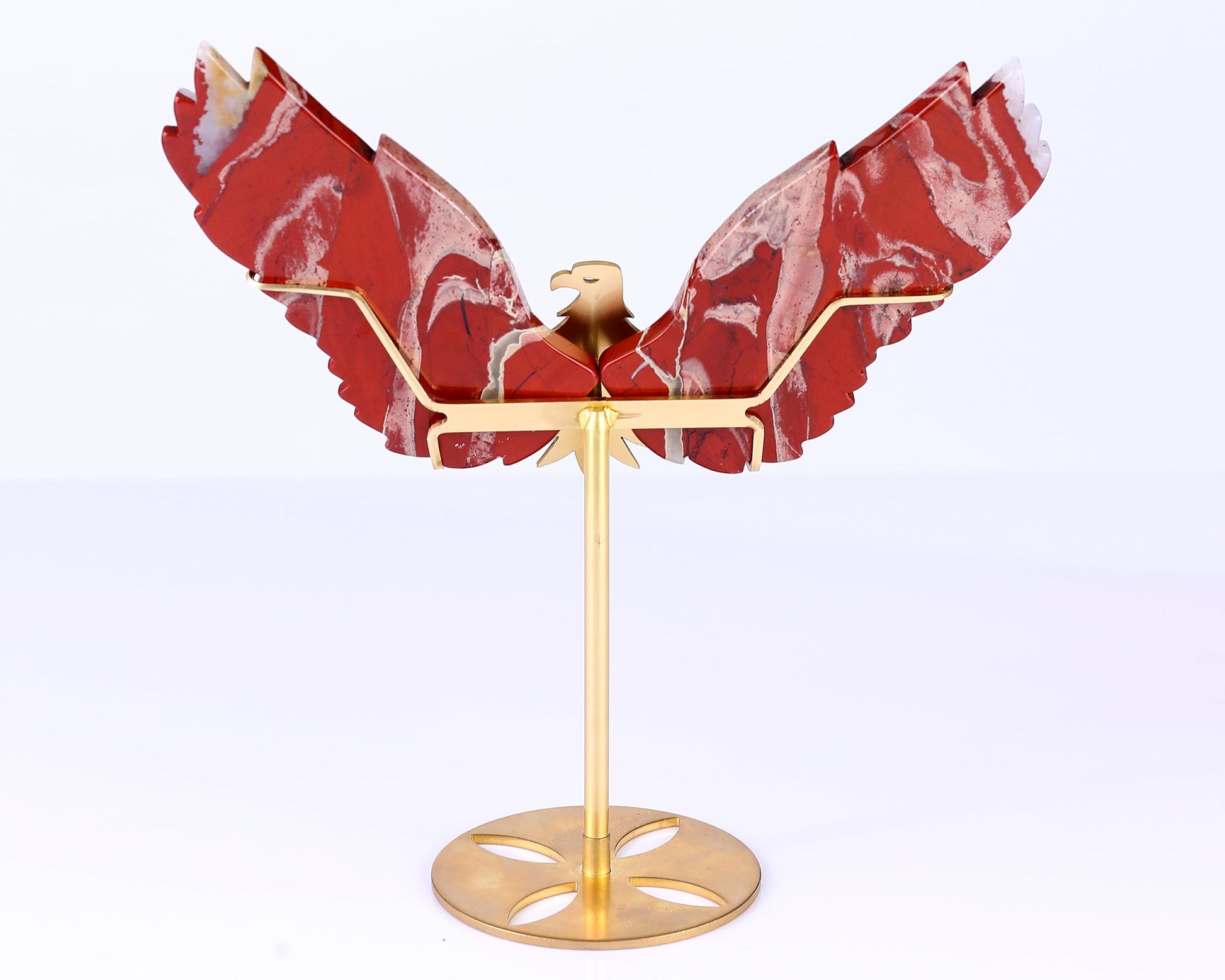 Nicedony 5.1" Red Jasper Hand Carved Crystal Eagle Wings Sculpture - View 9