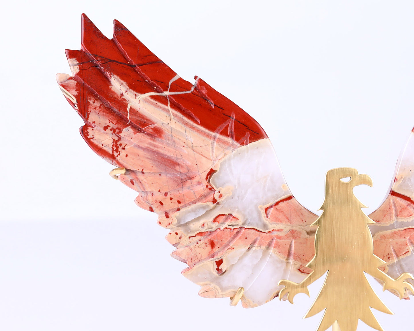Nicedony 5.1" Red Jasper Hand Carved Crystal Eagle Wings Sculpture - View 16