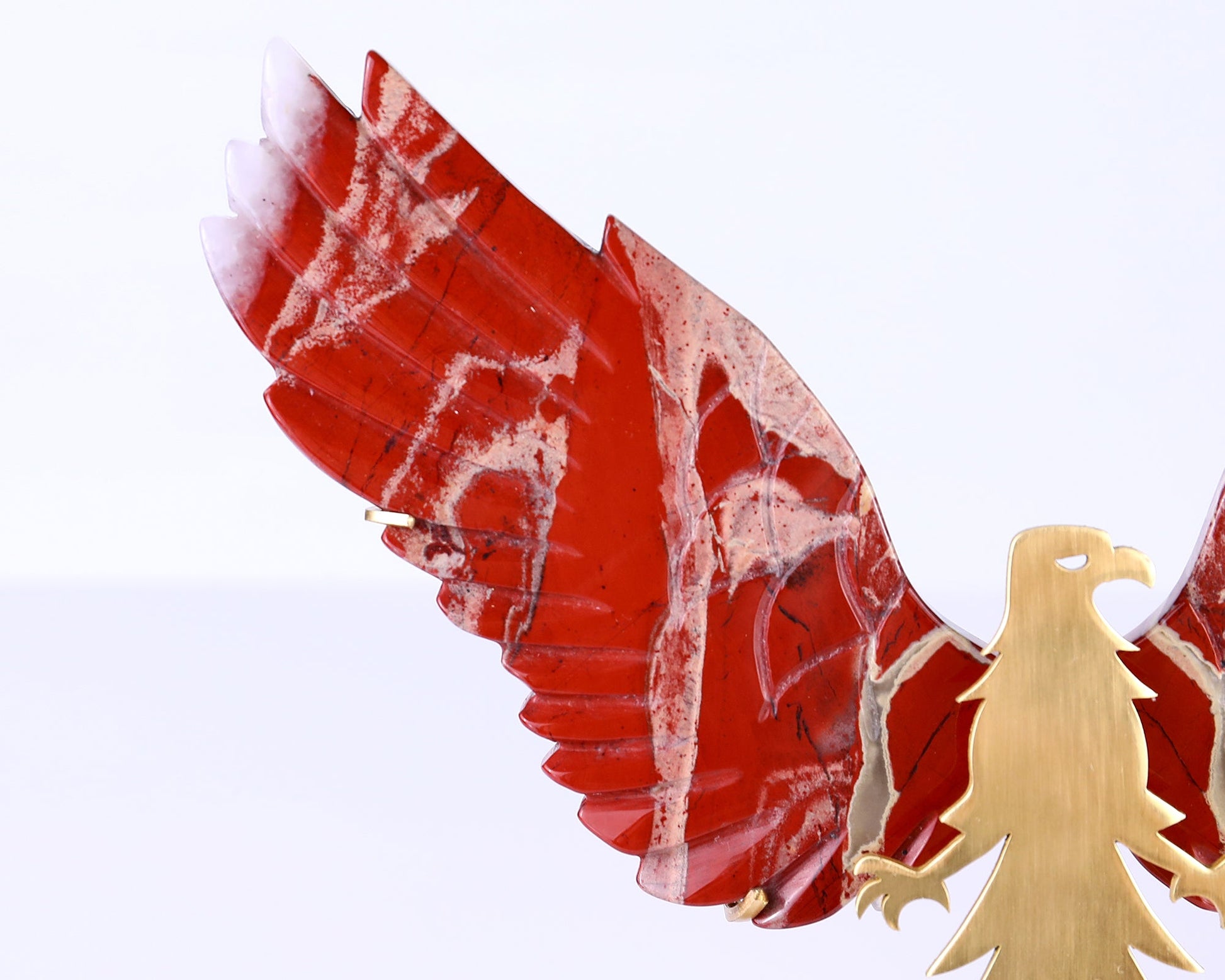 Nicedony 5.1" Red Jasper Hand Carved Crystal Eagle Wings Sculpture - View 6