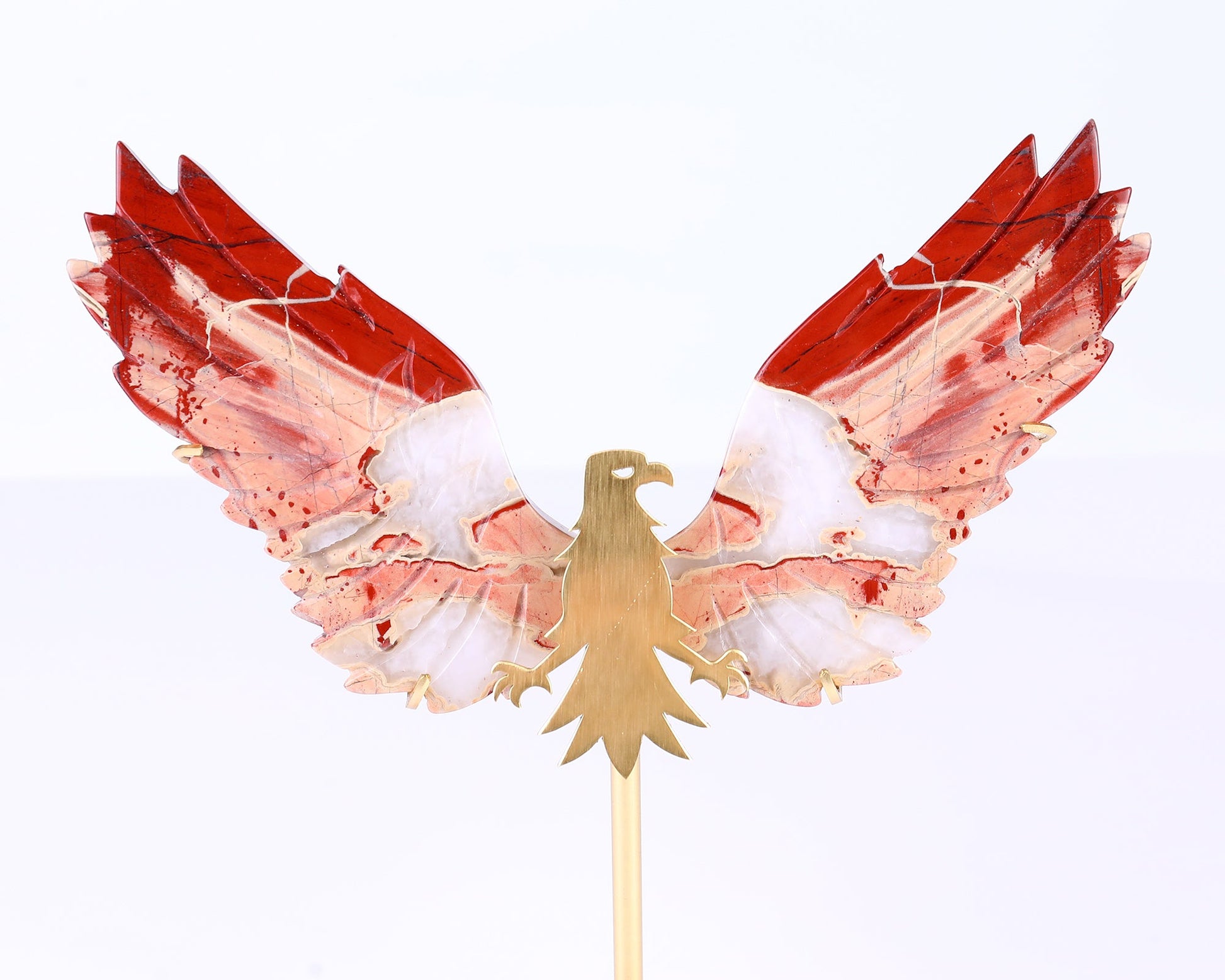 Nicedony 5.1" Red Jasper Hand Carved Crystal Eagle Wings Sculpture - View 12