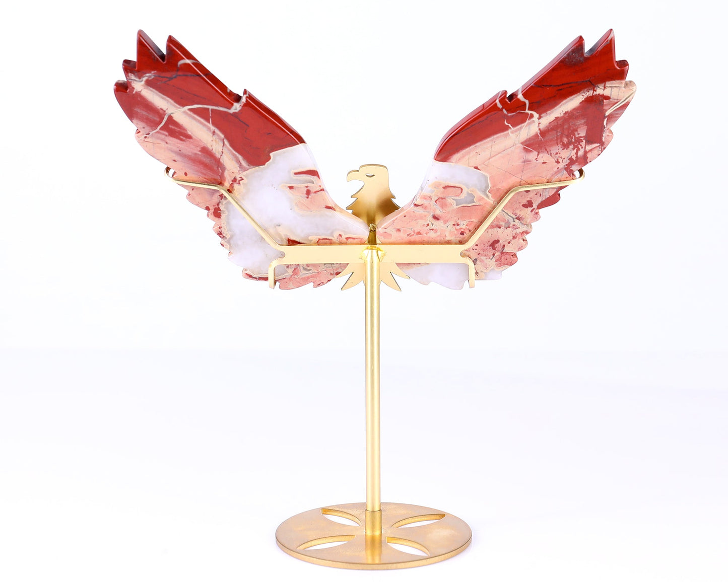 Nicedony 5.1" Red Jasper Hand Carved Crystal Eagle Wings Sculpture - View 19