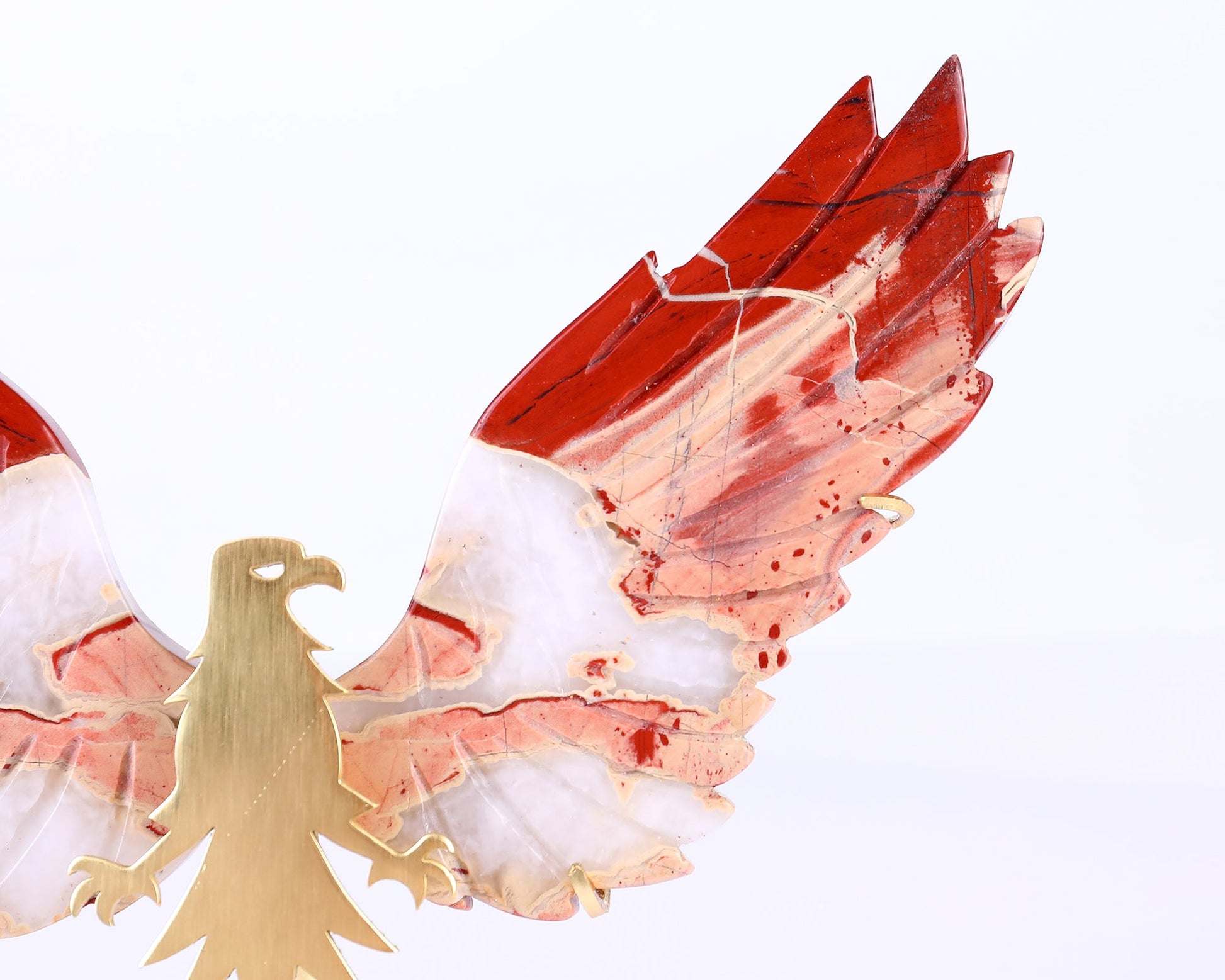 Nicedony 5.1" Red Jasper Hand Carved Crystal Eagle Wings Sculpture - View 15