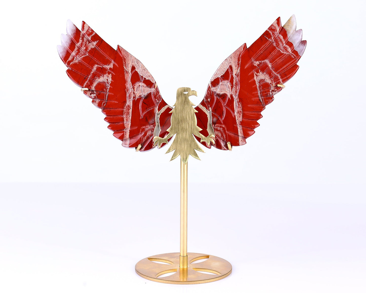 Nicedony 5.1" Red Jasper Hand Carved Crystal Eagle Wings Sculpture - View 3