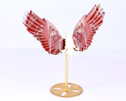Nicedony 5.1" Red Jasper Hand Carved Crystal Eagle Wings Sculpture - View 7