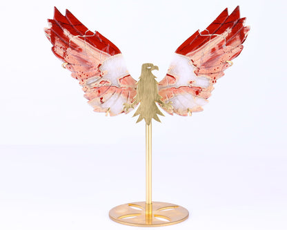 Nicedony 5.1" Red Jasper Hand Carved Crystal Eagle Wings Sculpture - View 13