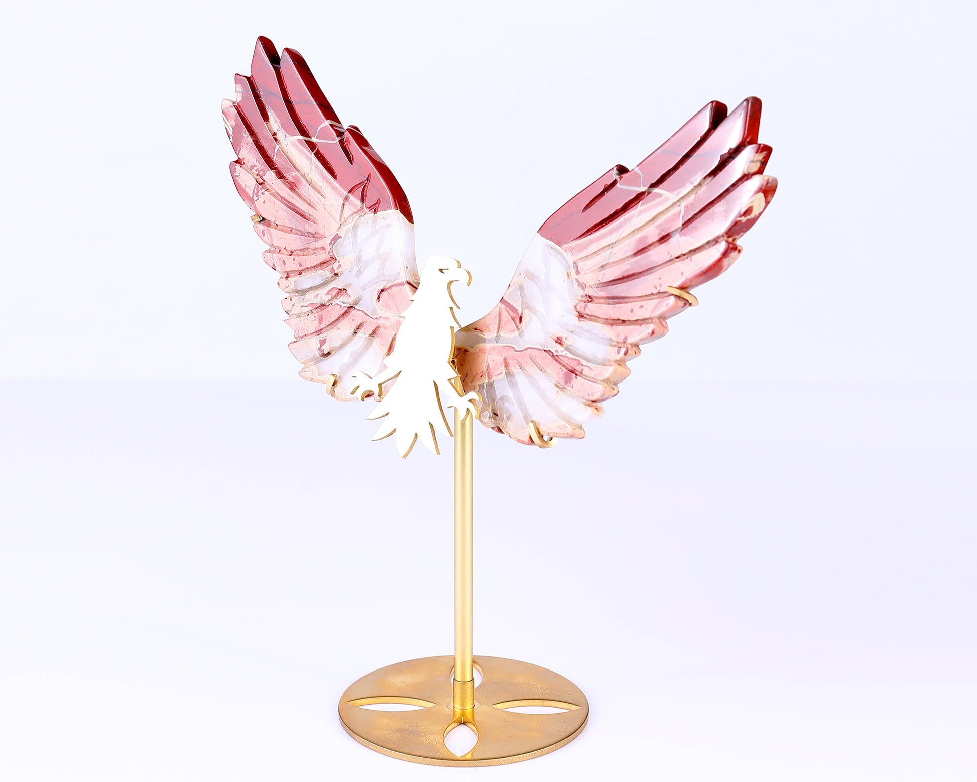 Nicedony 5.1" Red Jasper Hand Carved Crystal Eagle Wings Sculpture - View 20
