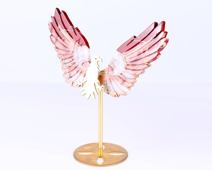 Nicedony 5.1" Red Jasper Hand Carved Crystal Eagle Wings Sculpture - View 20