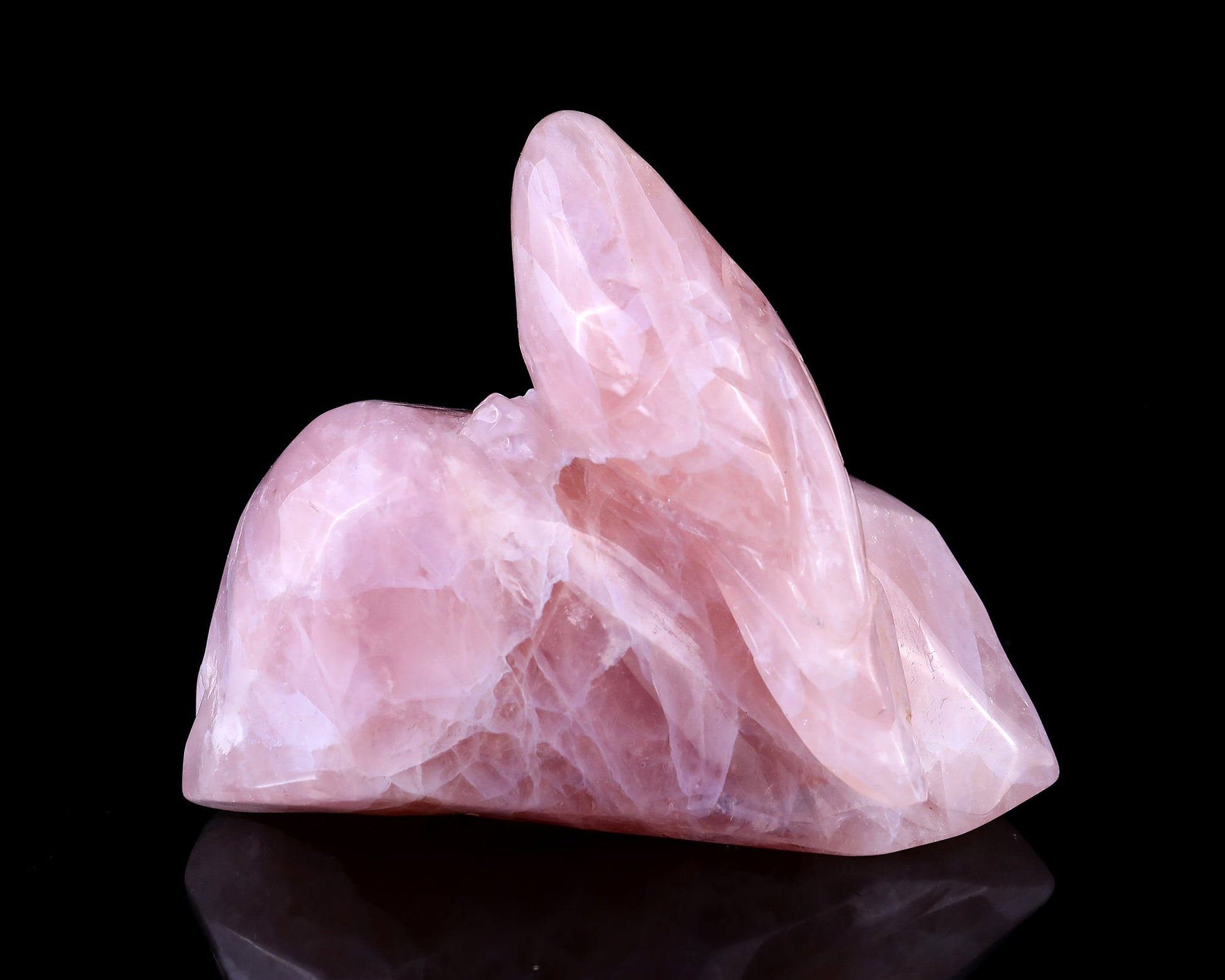 Nicedony 5.1" Rose Quartz Hand Carved Crystal Bird Sculpture - View 5