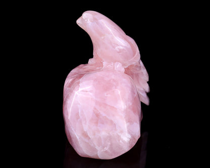 Nicedony 5.1" Rose Quartz Hand Carved Crystal Bird Sculpture - View 4