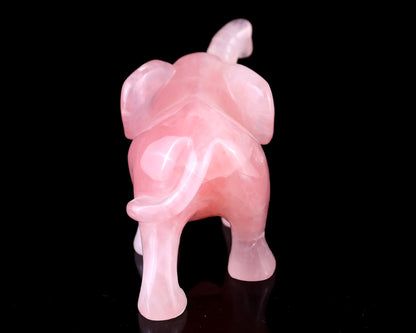 Nicedony 5.1" Rose Quartz Hand Carved Crystal Elephant Sculpture - View 6