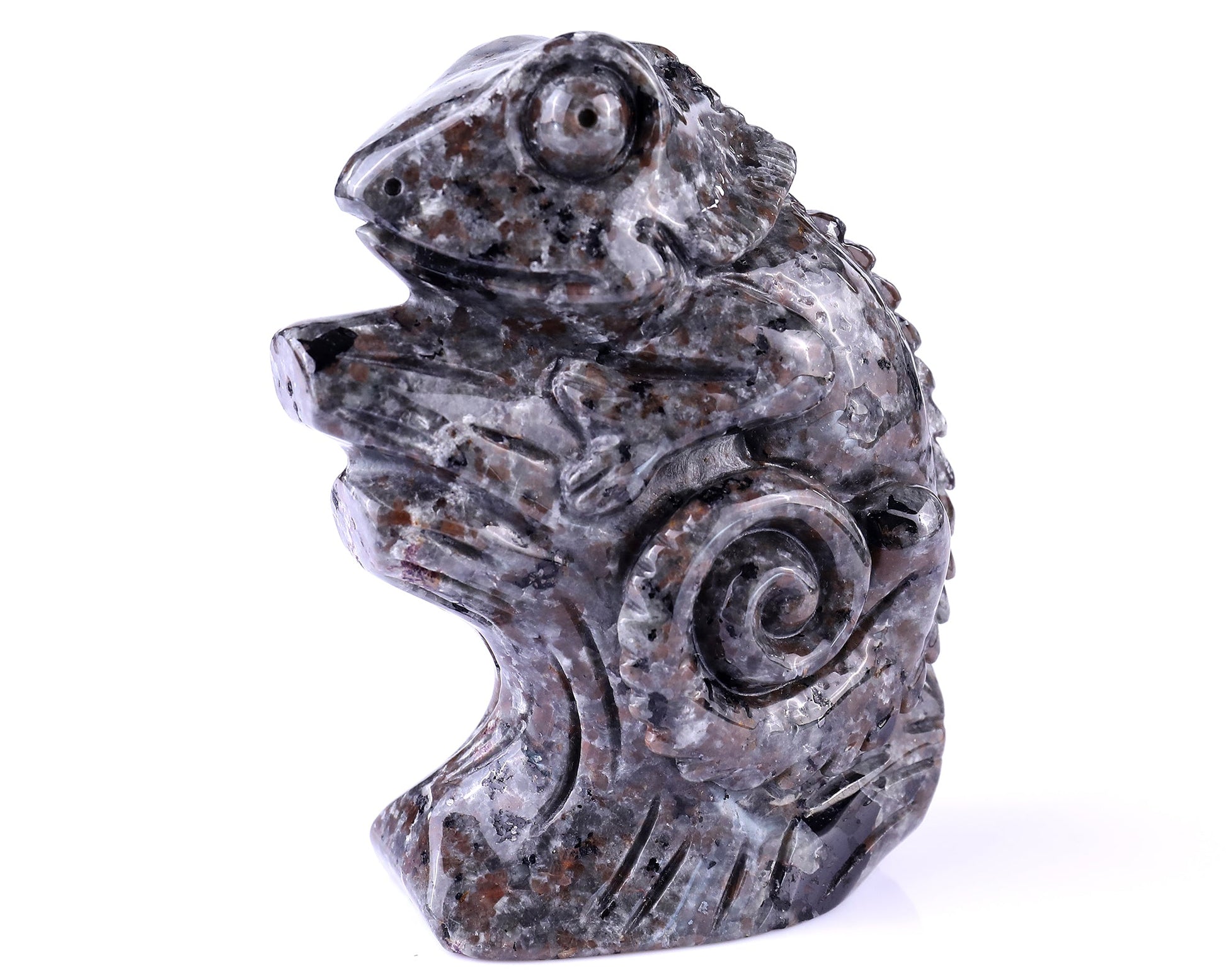 Nicedony 5.1" Yooperlite Hand Carved Crystal Lizard Sculpture - View 7