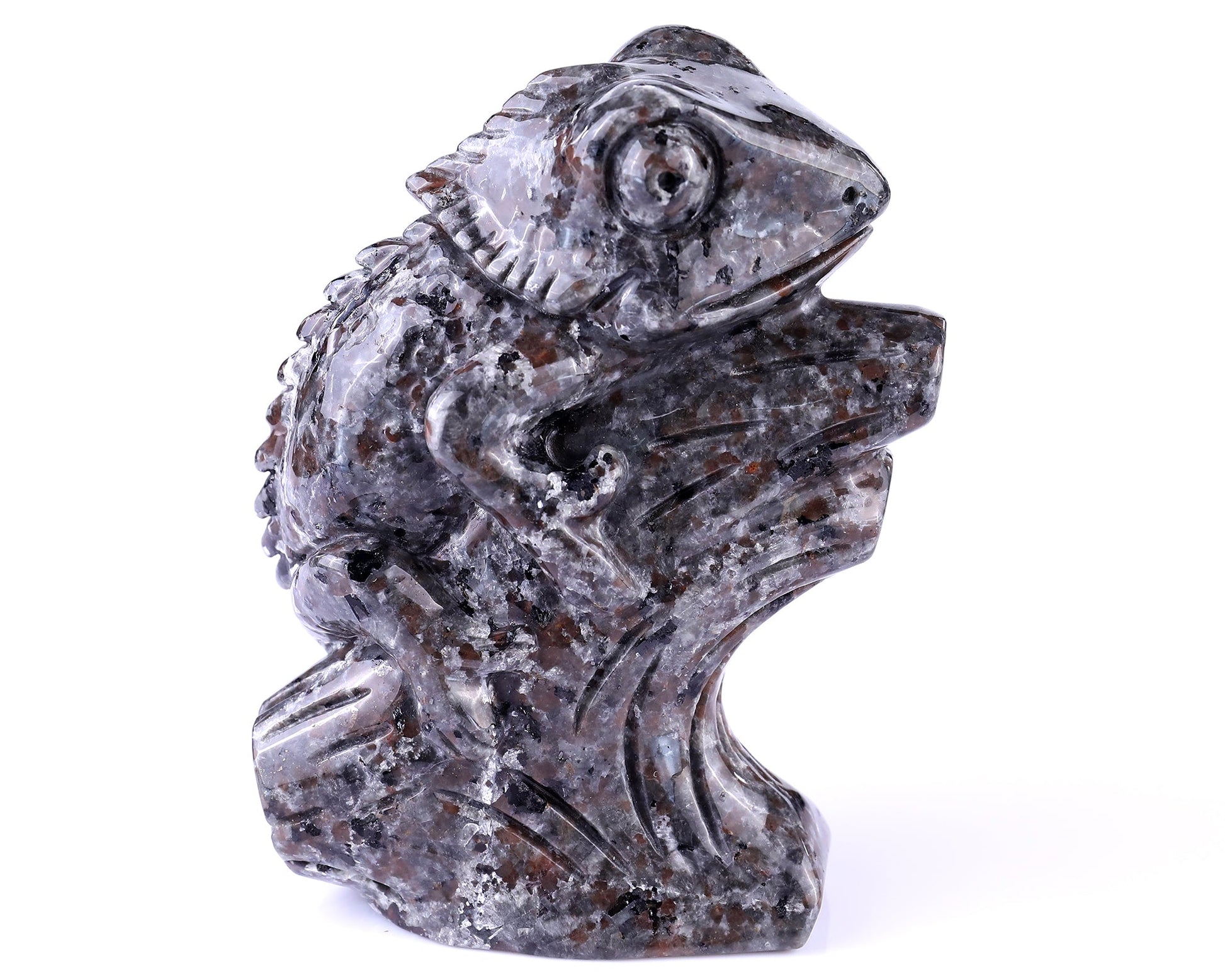 Nicedony 5.1" Yooperlite Hand Carved Crystal Lizard Sculpture - View 4