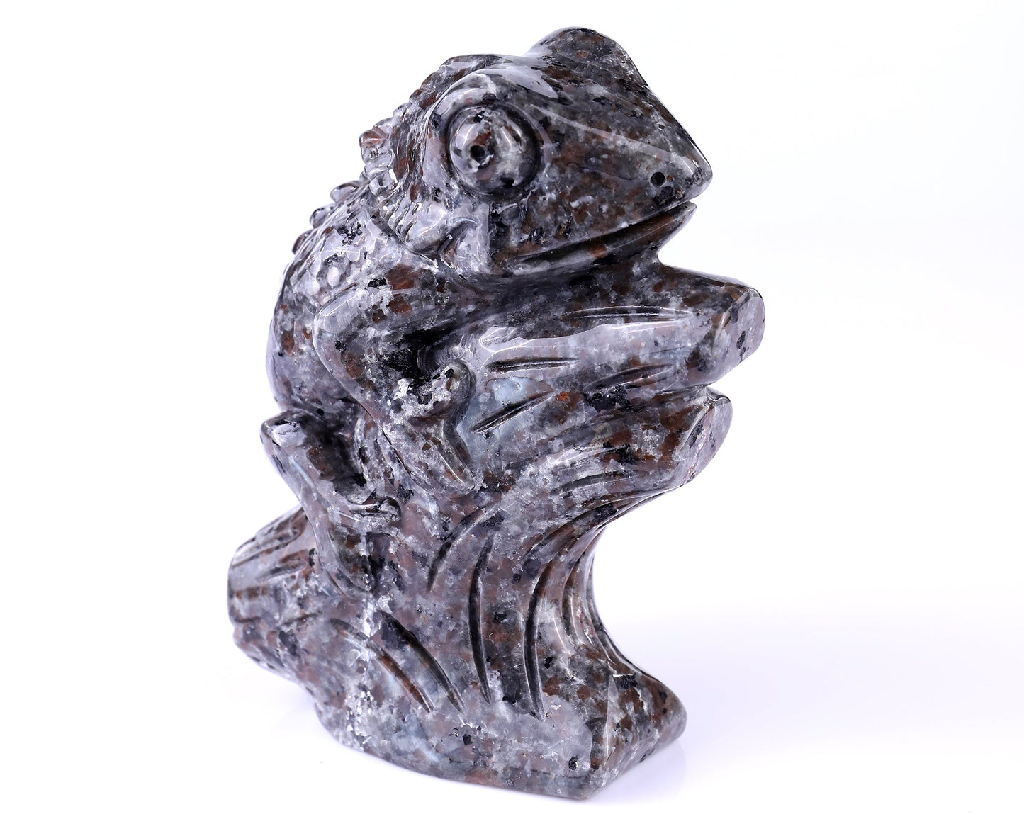 Nicedony 5.1" Yooperlite Hand Carved Crystal Lizard Sculpture - View 3