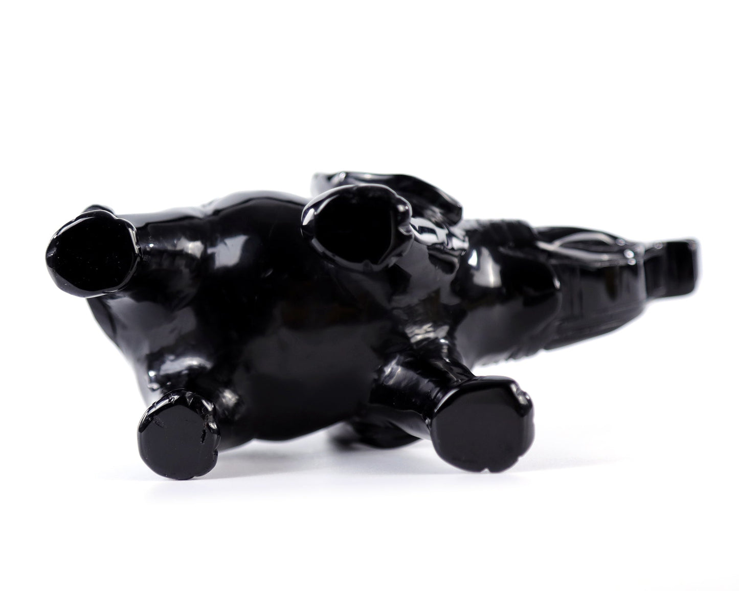 Nicedony 5.2" Black Obsidian Hand Carved Crystal Elephant Sculpture - View 3