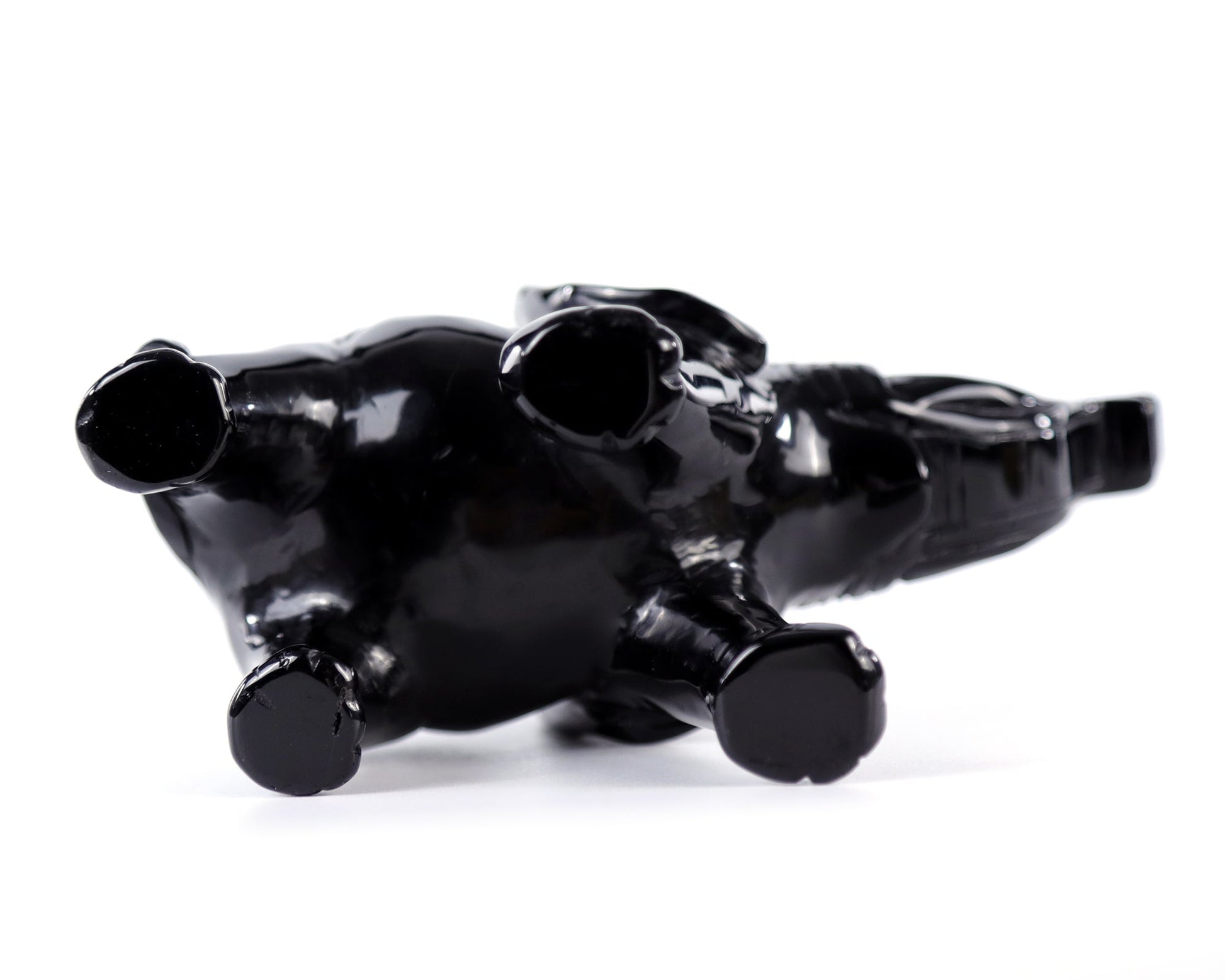 Nicedony 5.2" Black Obsidian Hand Carved Crystal Elephant Sculpture - View 3