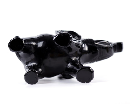 Nicedony 5.2" Black Obsidian Hand Carved Crystal Elephant Sculpture - View 3
