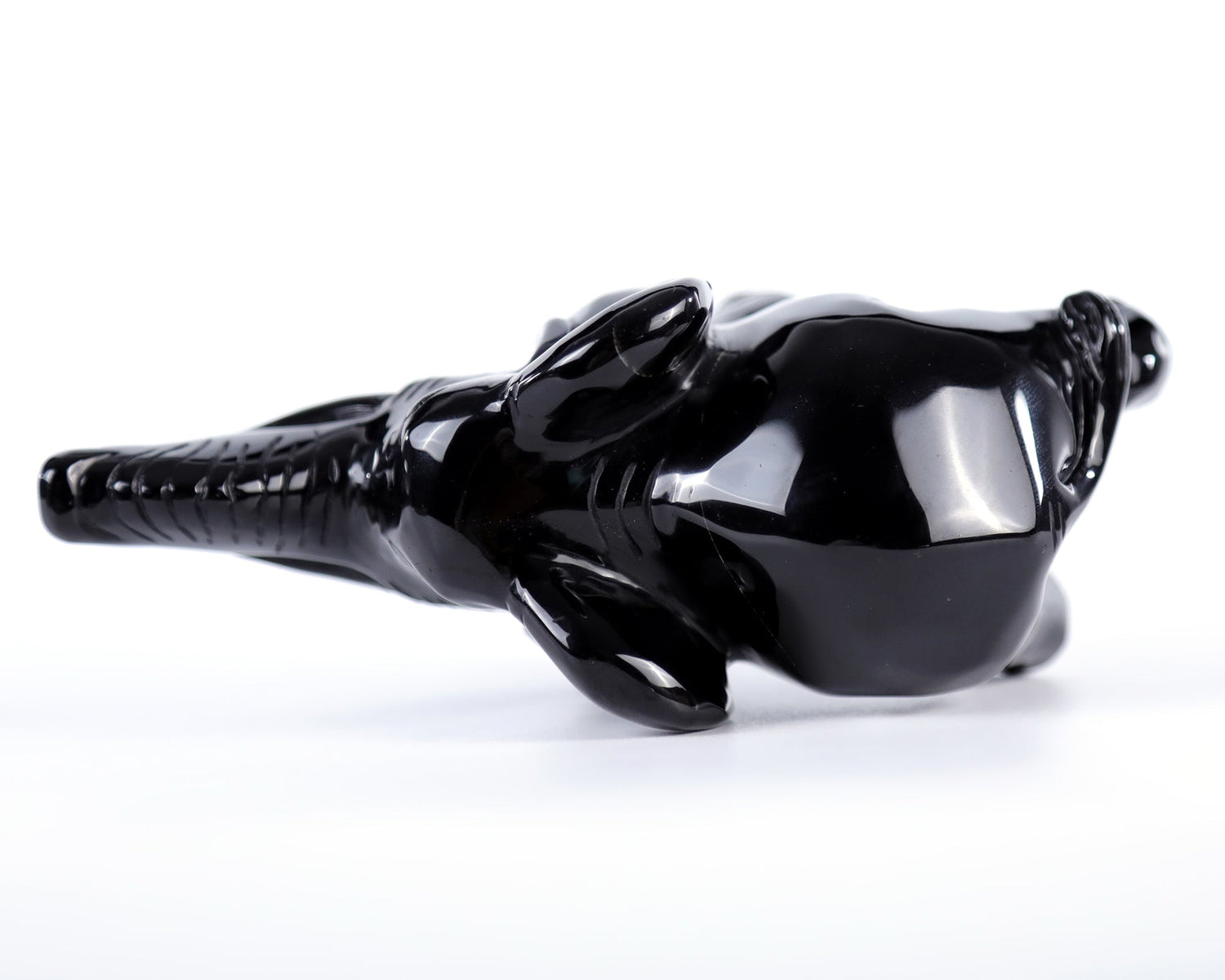 Nicedony 5.2" Black Obsidian Hand Carved Crystal Elephant Sculpture (SKU: 4100002) - Photo 6