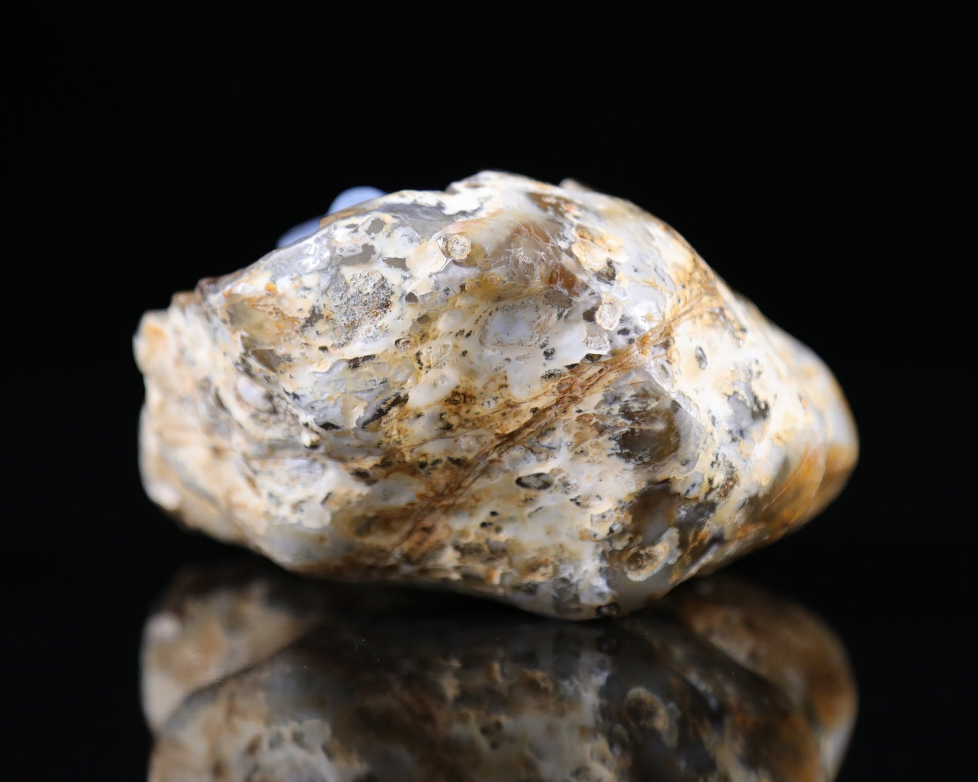 Nicedony 5.2" Blue Chalcedony Hand Carved Geode Frog Sculpture - View 5