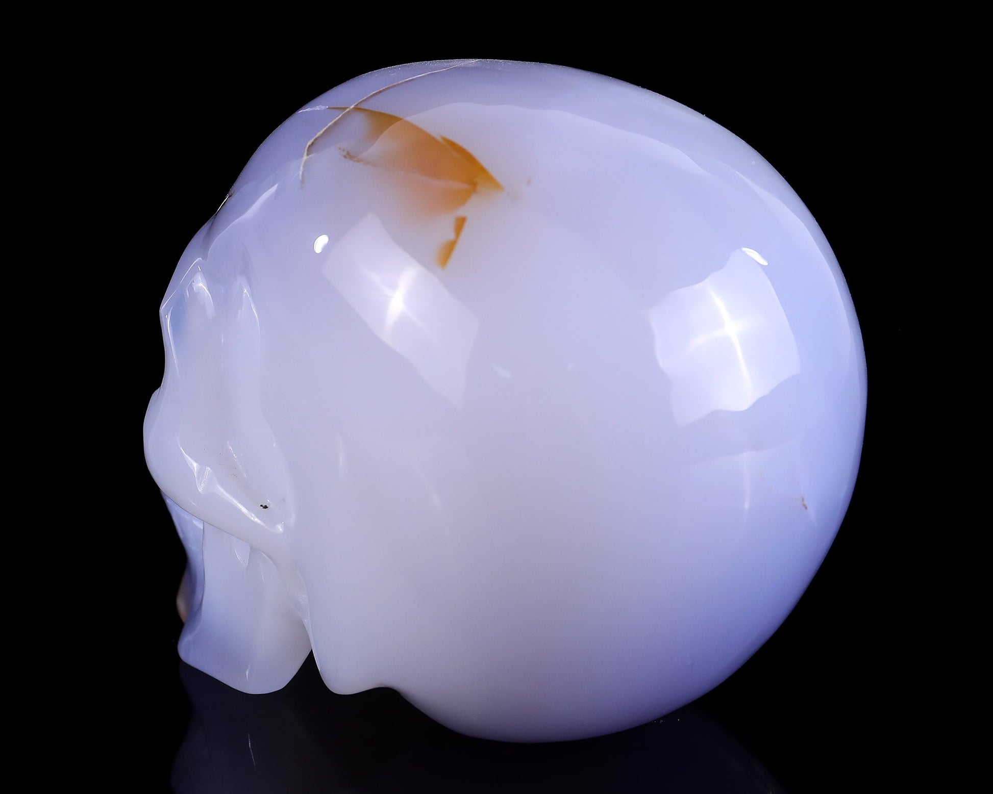 Nicedony 5.2" Blue Chalcedony Hand Carved Realistic Skull Sculpture - View 6