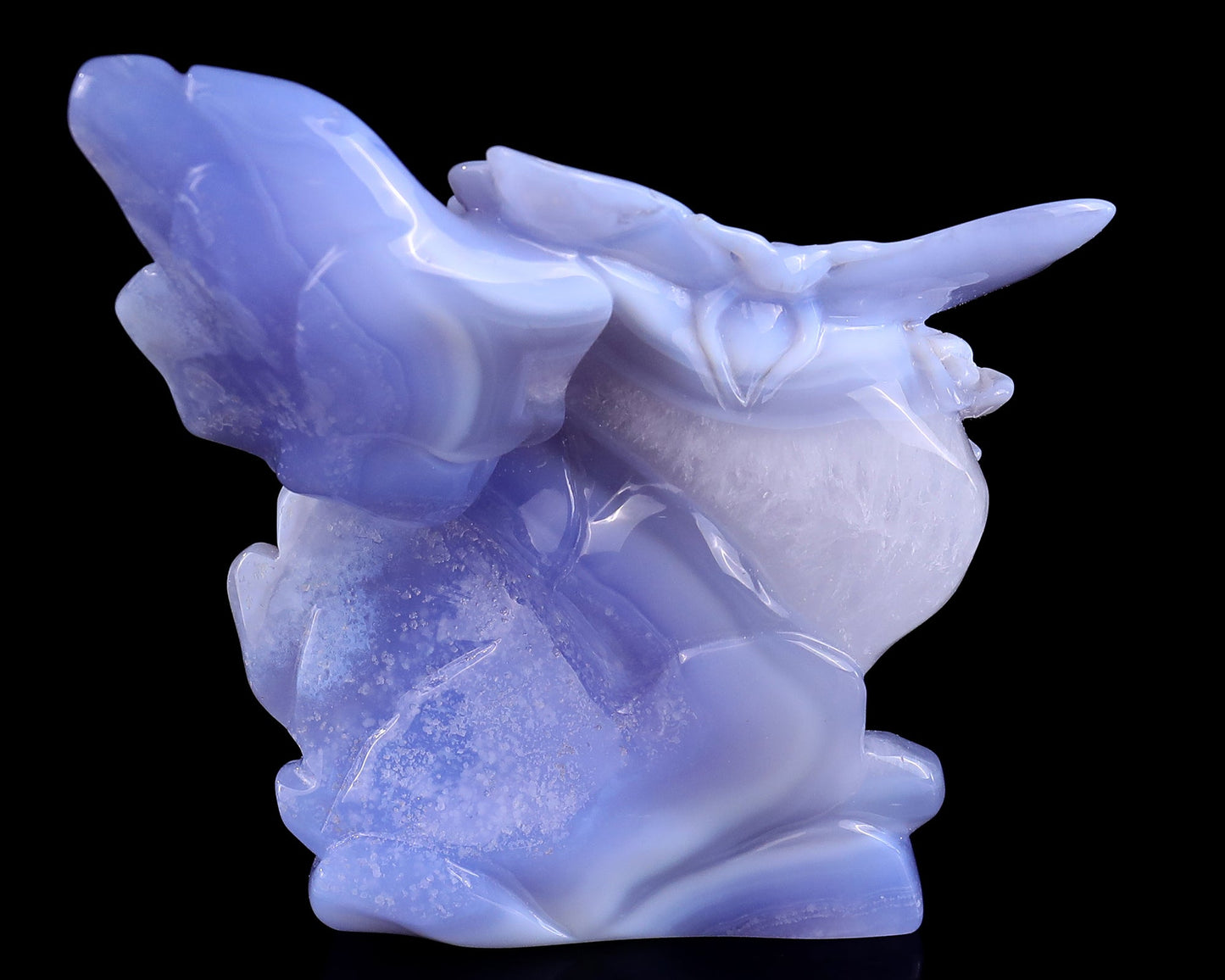Nicedony 5.2" Blue Crazy Lace Agate Hand Carved Butterfly and Lotus - View 4