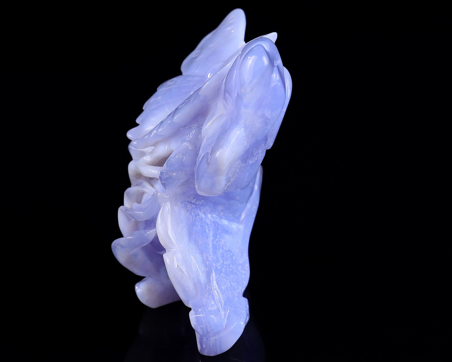 Nicedony 5.2" Blue Crazy Lace Agate Hand Carved Butterfly and Lotus - View 6