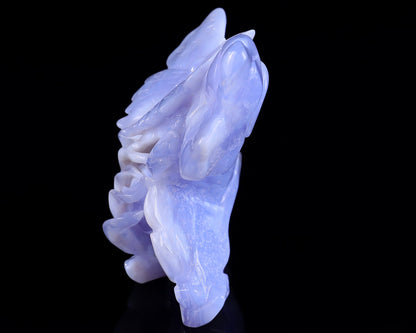 Nicedony 5.2" Blue Crazy Lace Agate Hand Carved Butterfly and Lotus - View 6