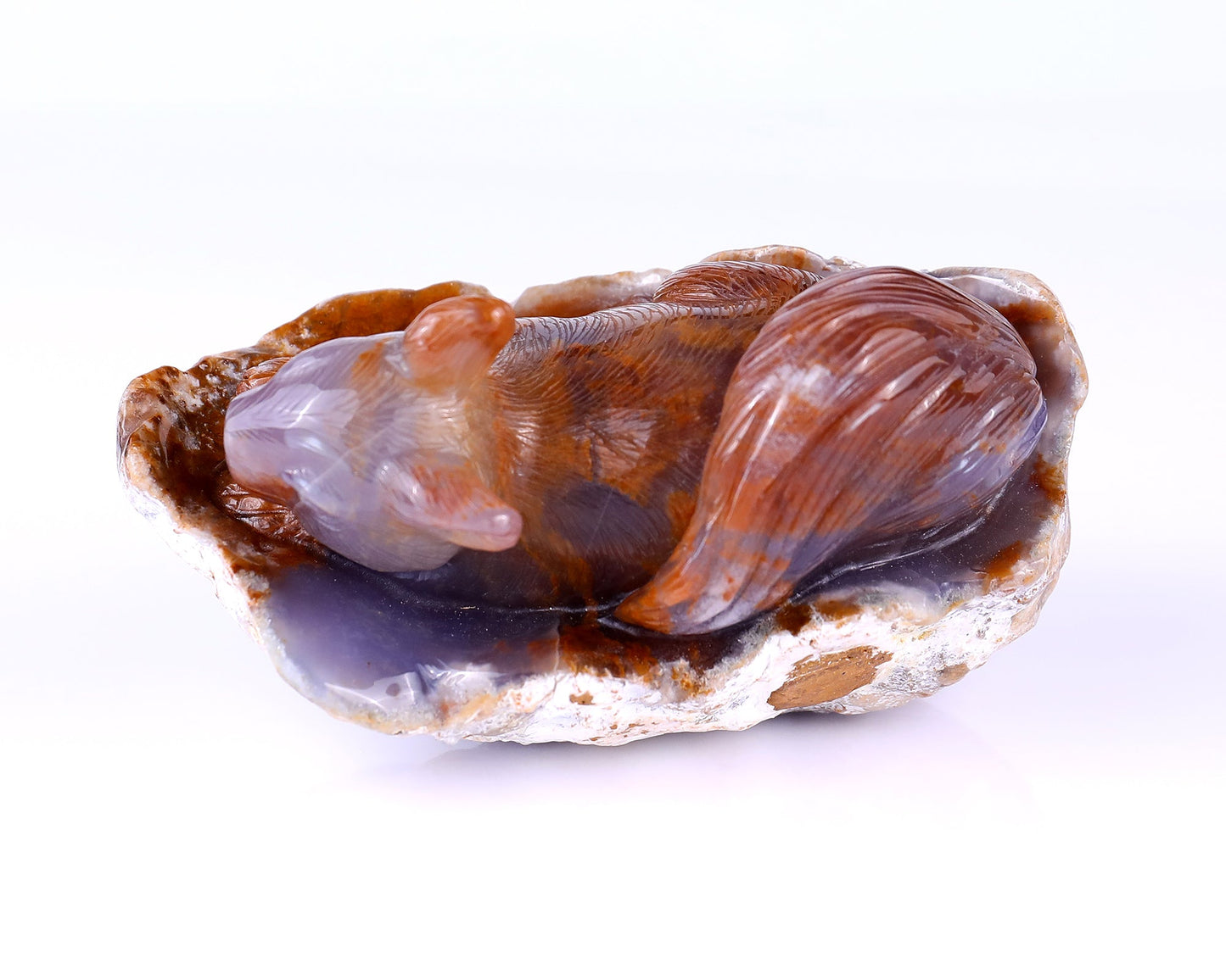 Nicedony 5.2" Chalcedony Hand Carved Crystal Squirrel Sculpture - View 8