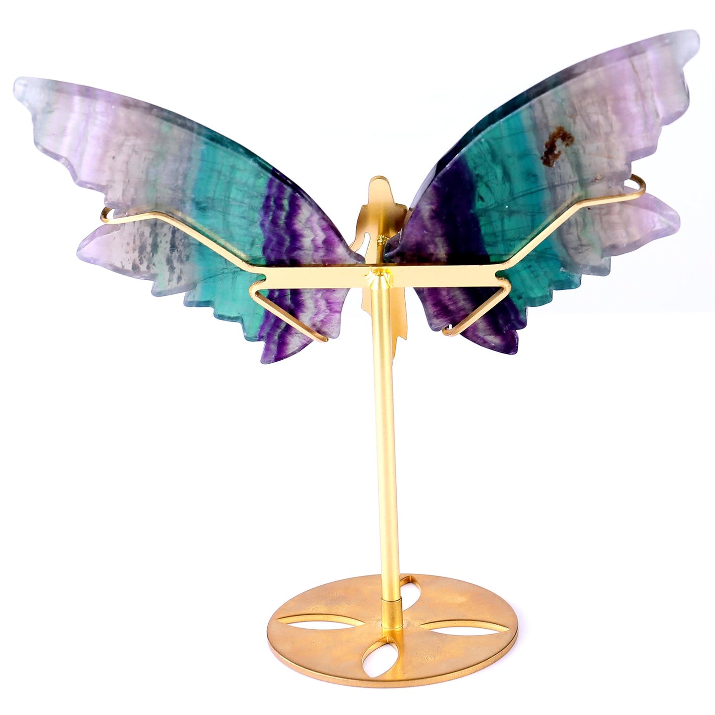 Nicedony 5.2" Fluorite Hand Carved Crystal Spirit Wings Sculpture - View 6