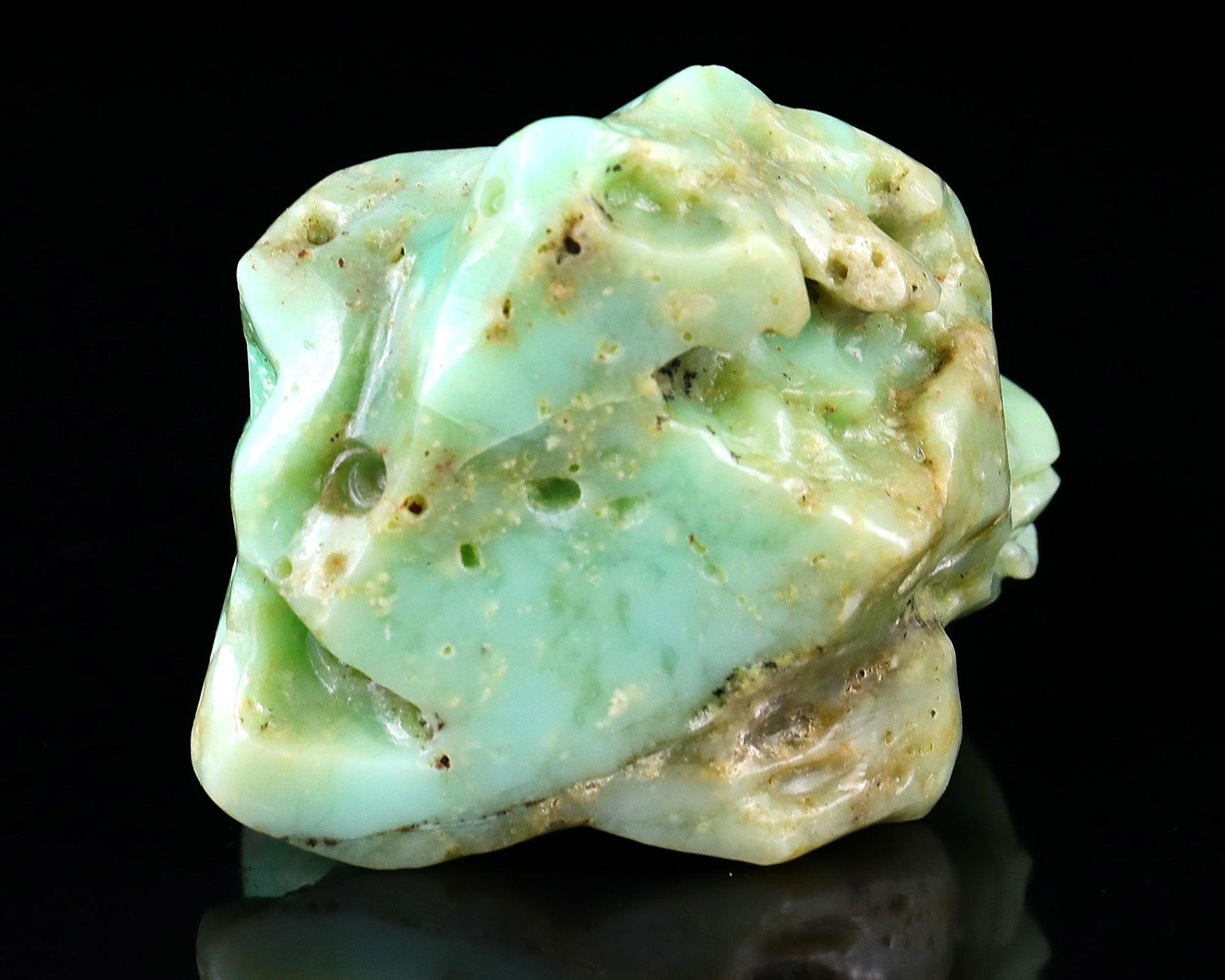 Nicedony 5.2" Green Opal Hand Carved Crystal Lizard Sculpture - View 6