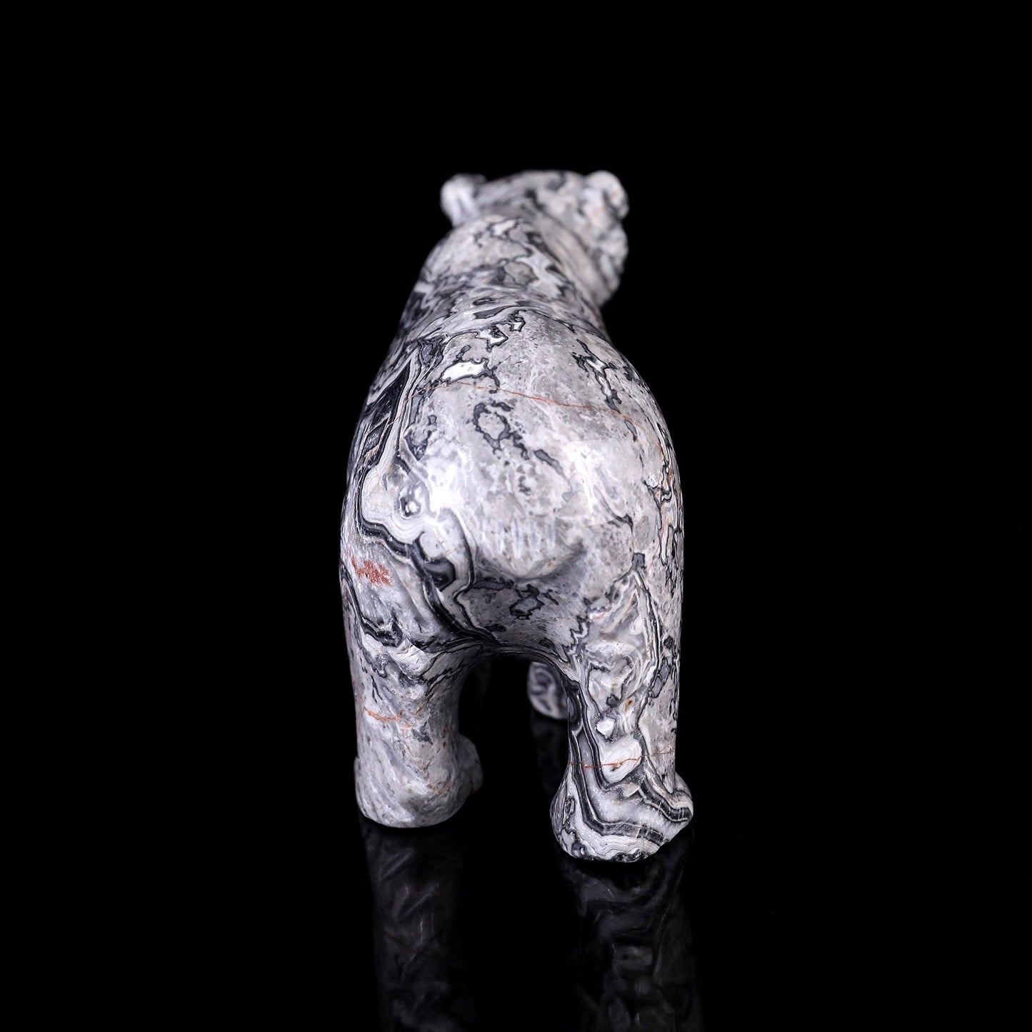 Nicedony 5.2" Map Jasper Hand Carved Crystal Polar Bear Sculpture - View 5