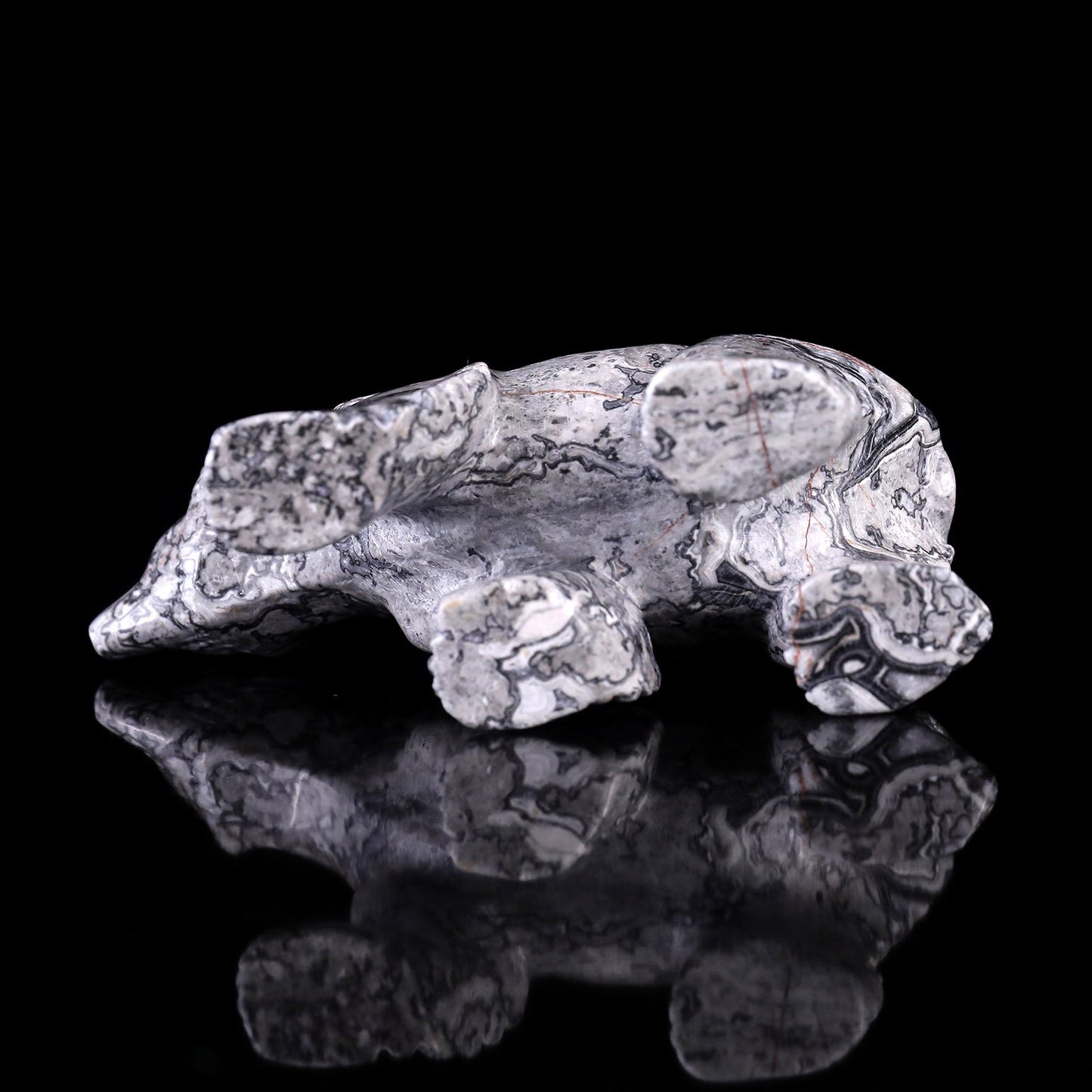 Nicedony 5.2" Map Jasper Hand Carved Crystal Polar Bear Sculpture - View 6