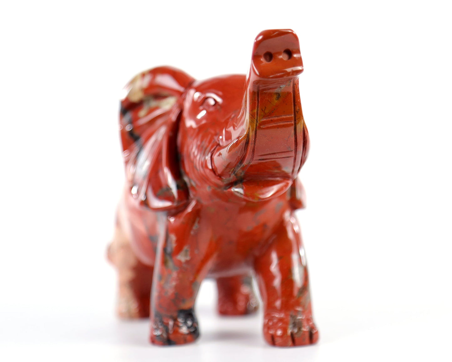Nicedony 5.2" Red Jasper Hand Carved Crystal Elephant Sculpture - View 5
