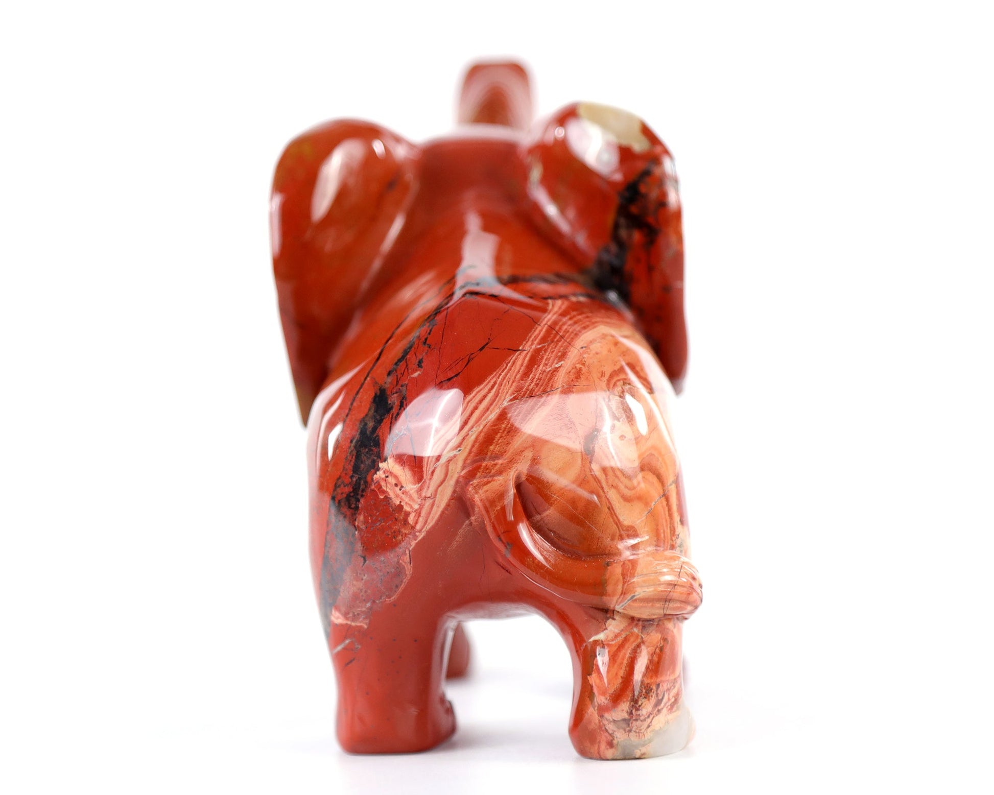 Nicedony 5.2" Red Jasper Hand Carved Crystal Elephant Sculpture - View 11