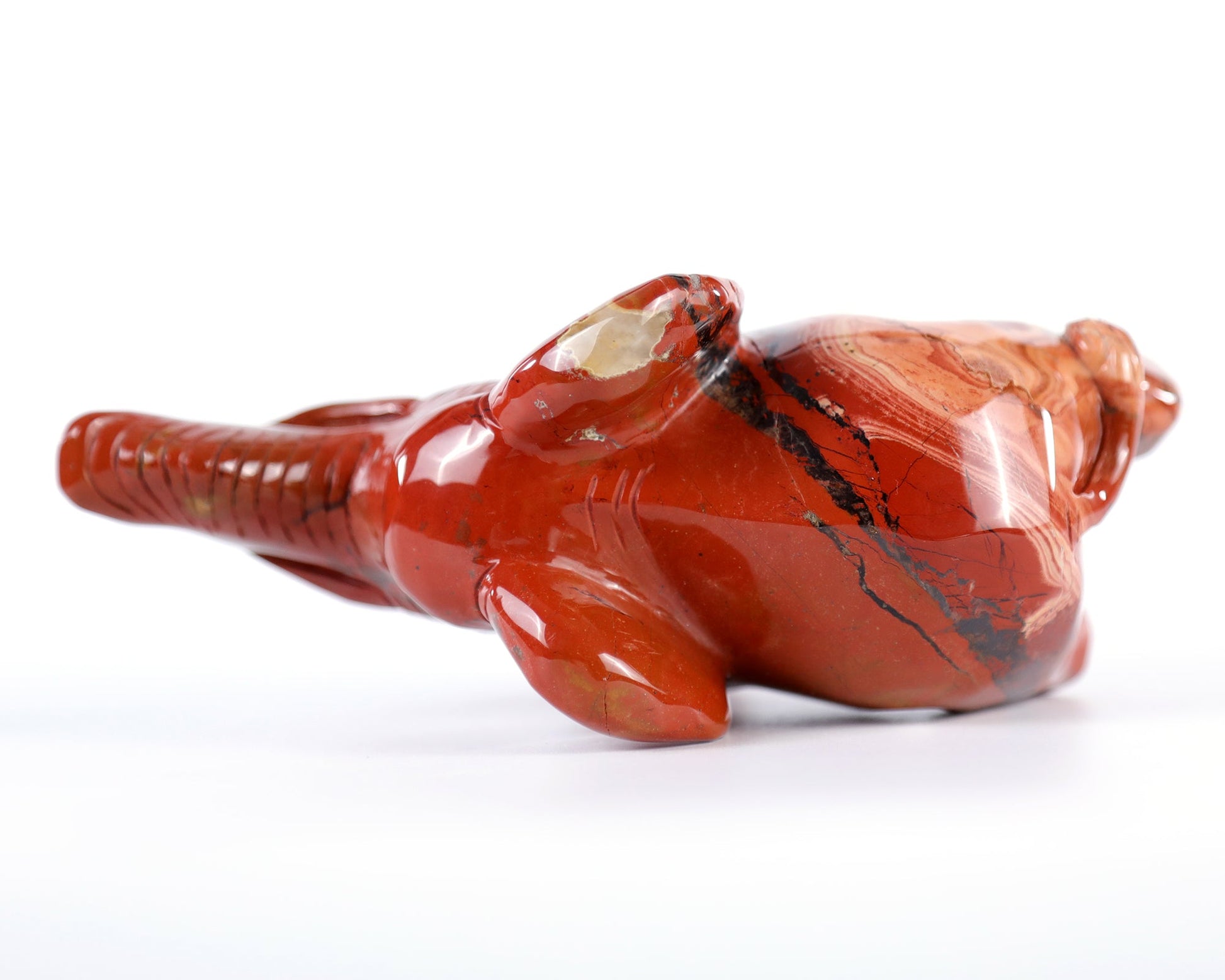 Nicedony 5.2" Red Jasper Hand Carved Crystal Elephant Sculpture - View 12