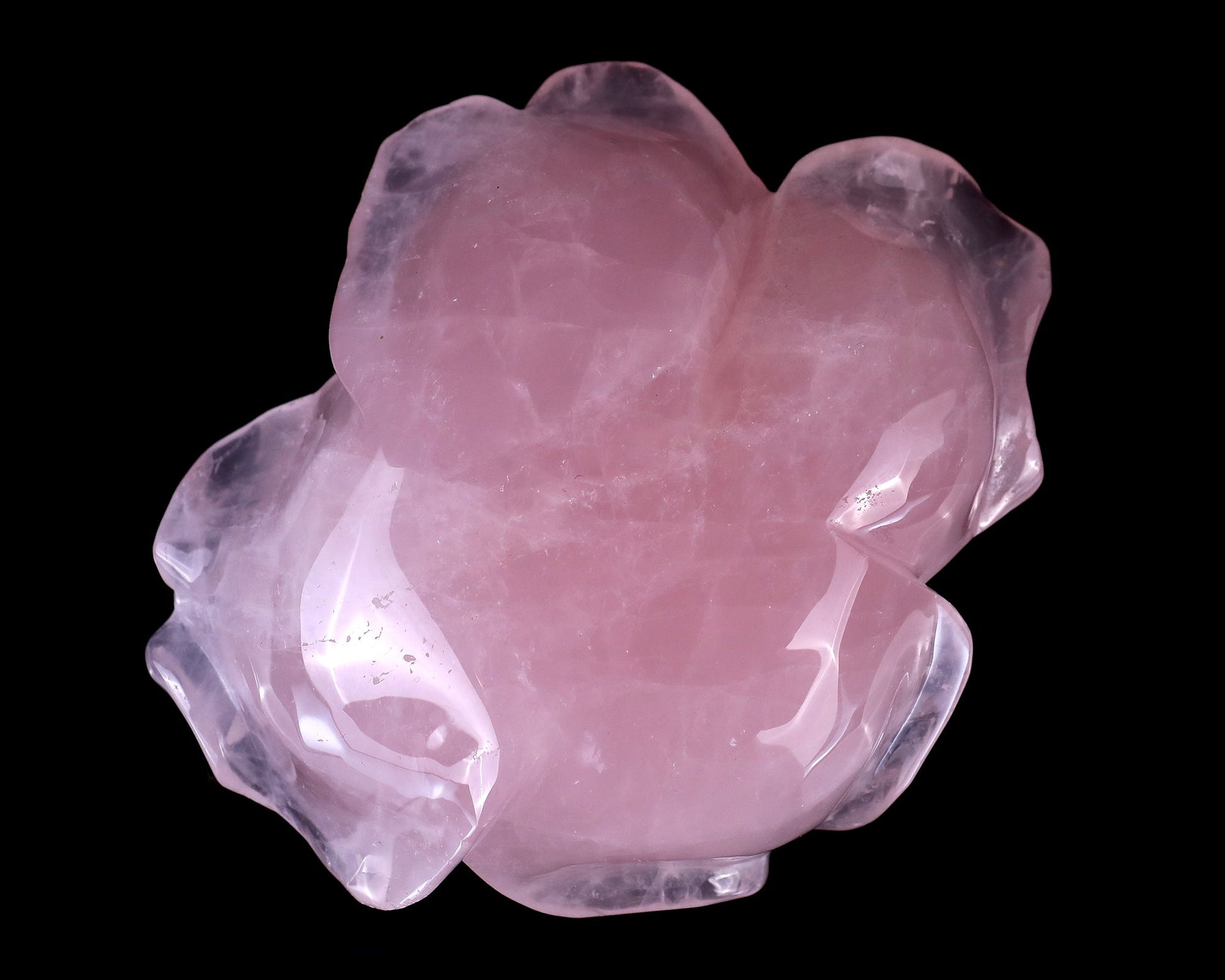 Nicedony 5.2" Rose Quartz Hand Carved Crystal Incense Holder - View 6