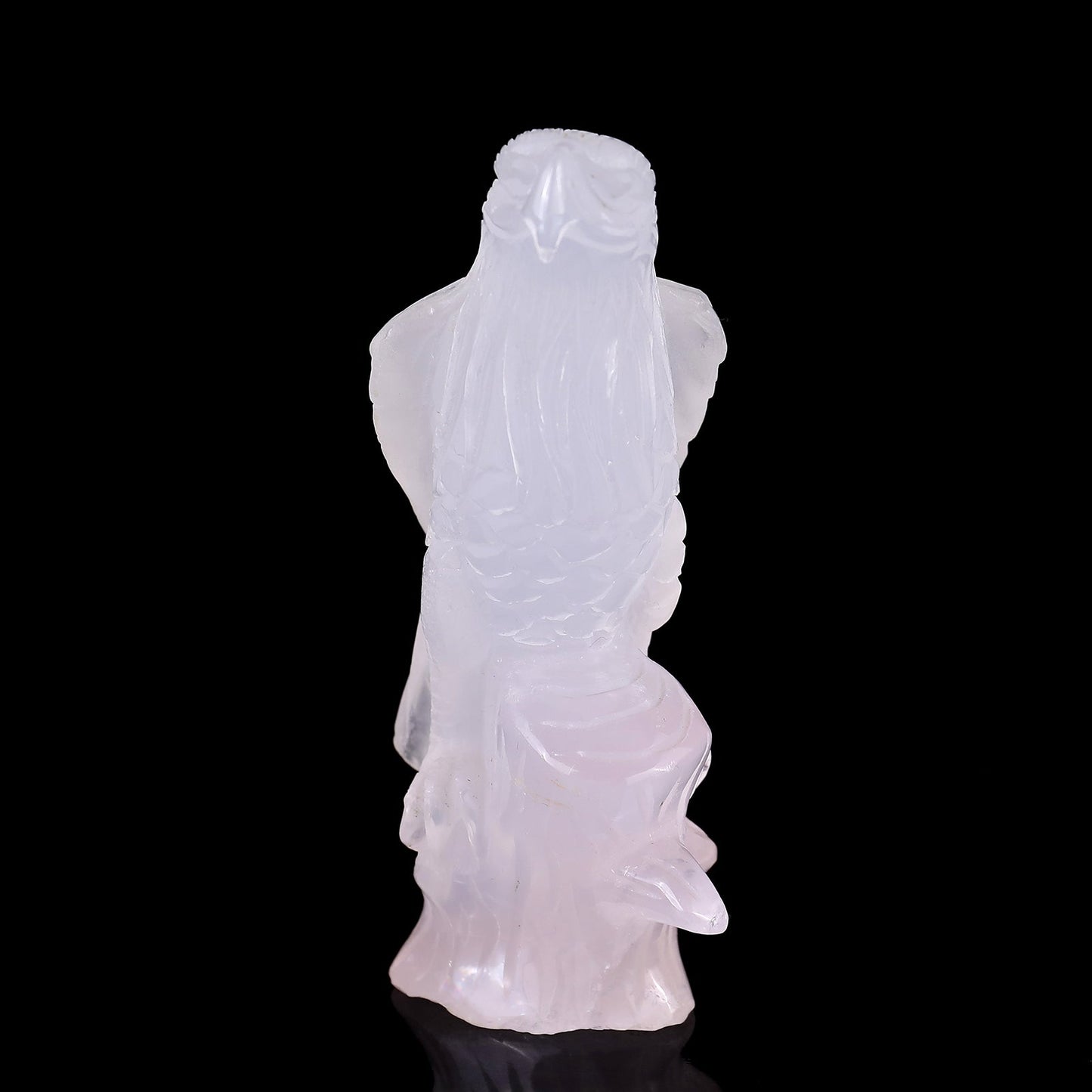 Nicedony 5.2" Rose Quartz Hand Carved Crystal Parrot Sculpture - View 2