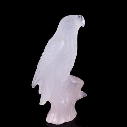 Nicedony 5.2" Rose Quartz Hand Carved Crystal Parrot Sculpture - View 3