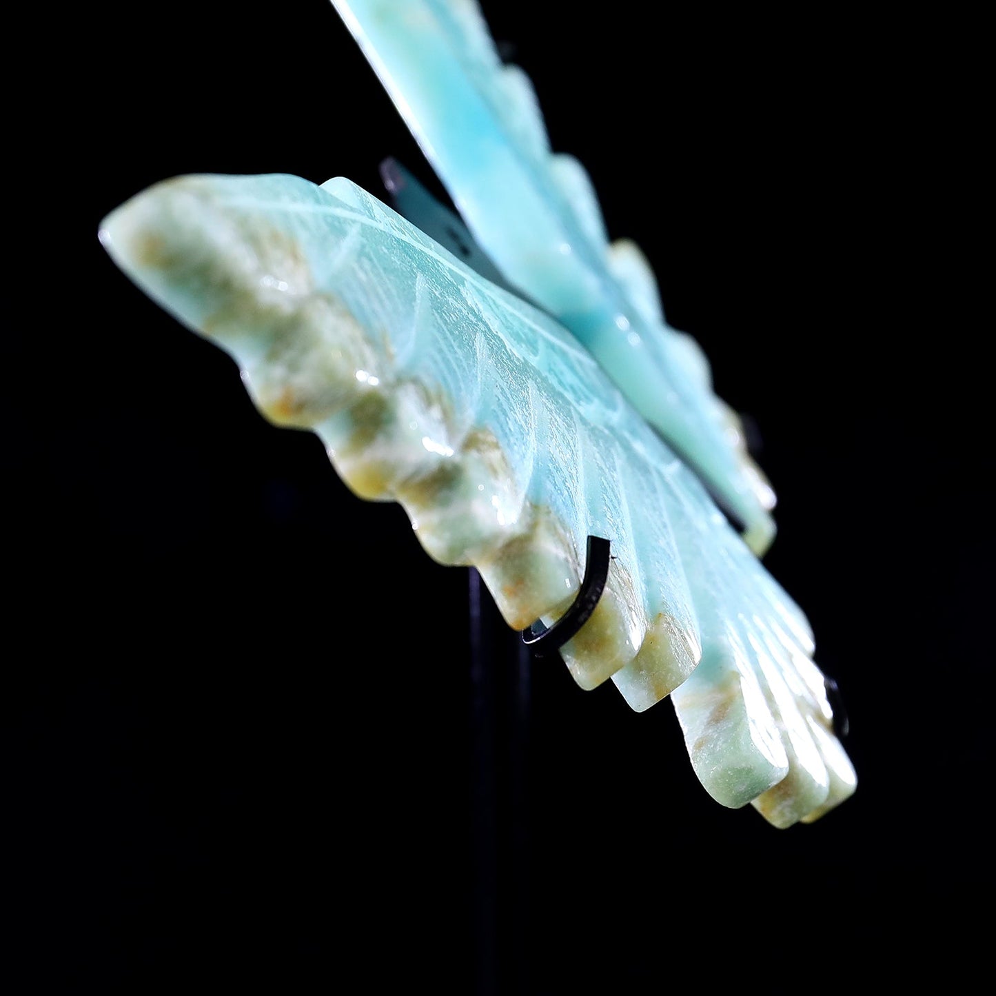 Nicedony 5.3" Amazonite Hand Carved Crystal Owl Wings Sculpture - View 6