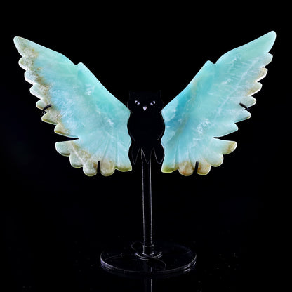 Nicedony 5.3" Amazonite Hand Carved Crystal Owl Wings Sculpture - View 2