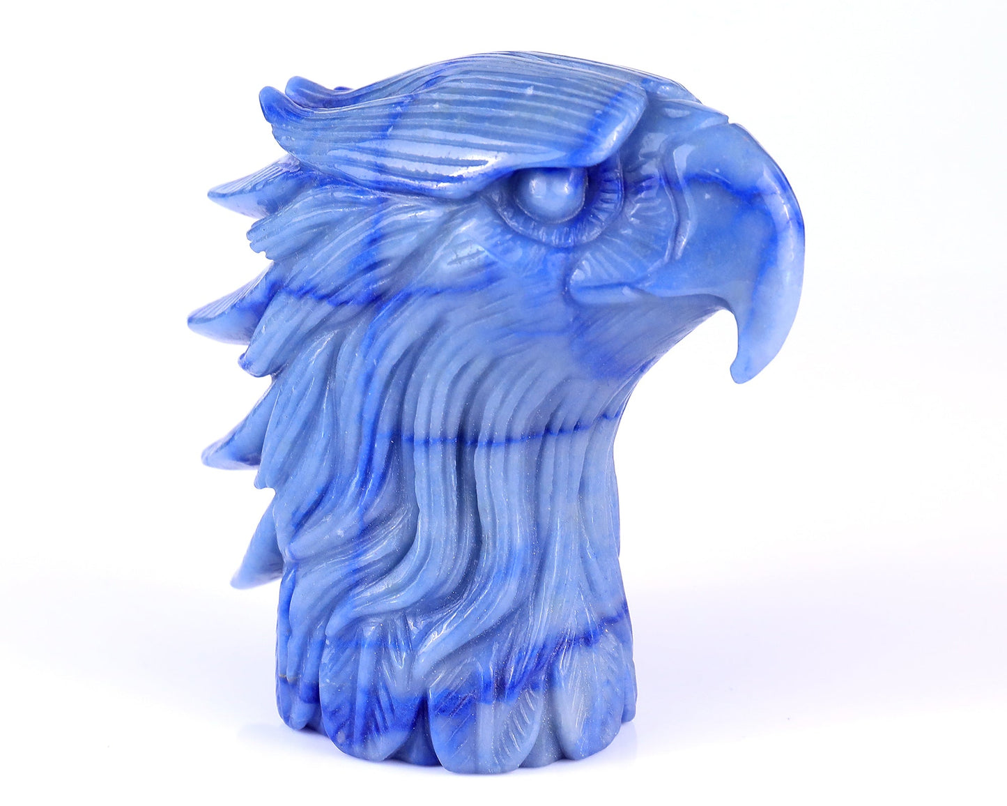 Nicedony 5.3" Blue Aventurine Hand Carved Eagle Head Sculpture