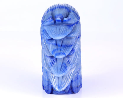 Nicedony 5.3" Blue Aventurine Hand Carved Eagle Head Sculpture - View 5
