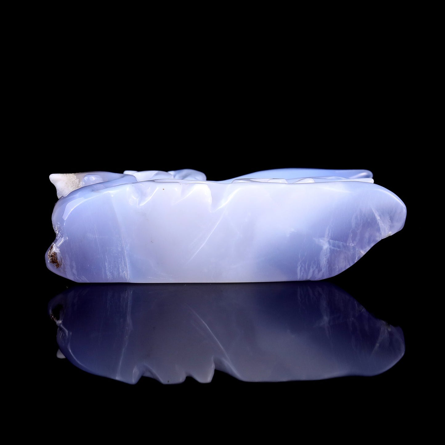 Nicedony 5.3" Blue Chalcedony Hand Carved Crystal Dolphins Sculpture - View 6