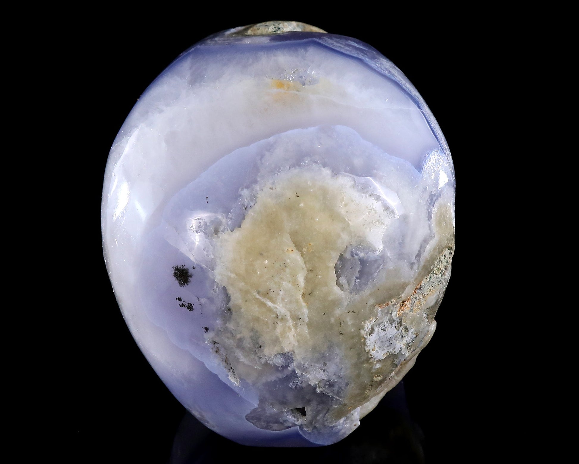 Nicedony 5.3" Blue Lace Agate Hand Carved Crystal Skull Sculpture - View 11