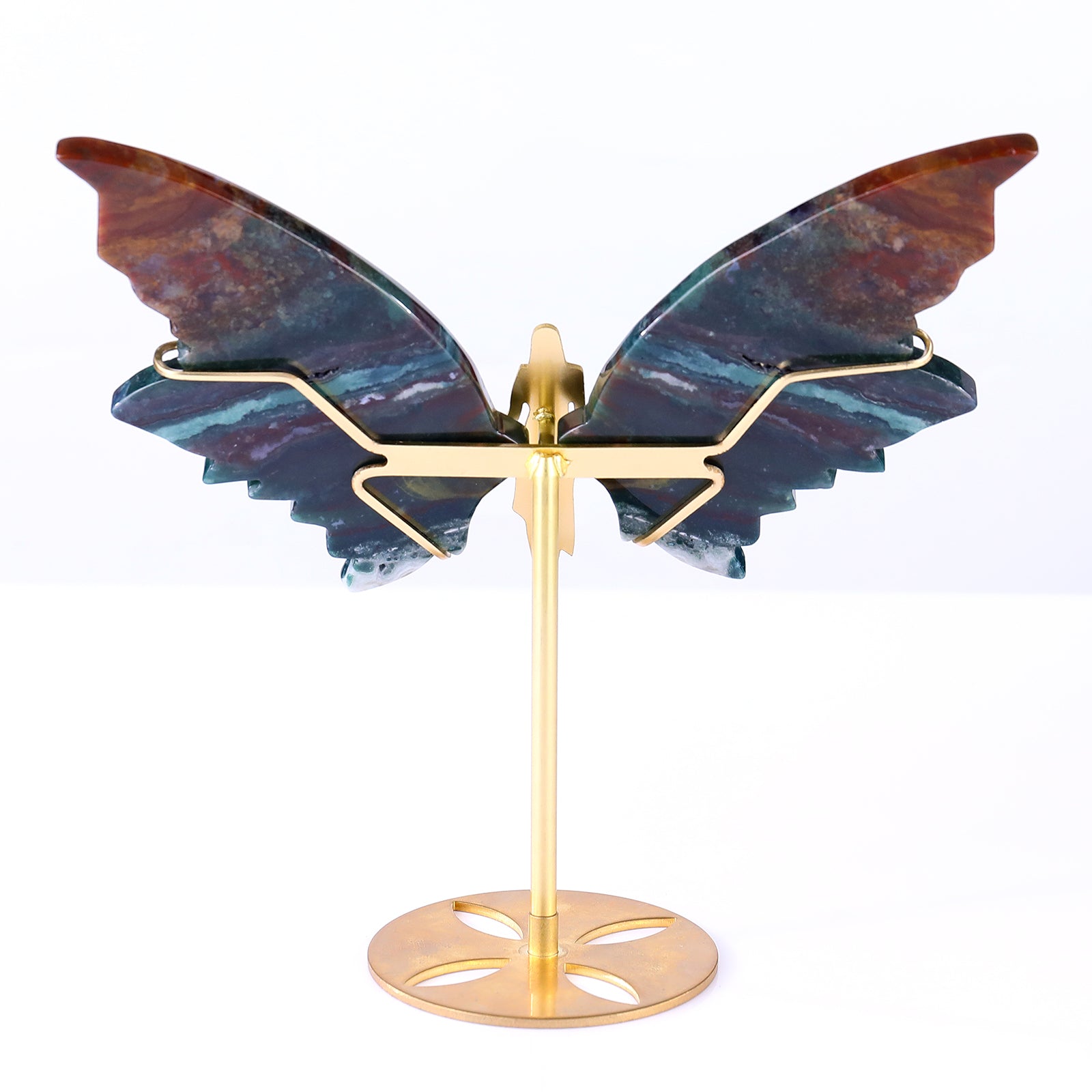 Nicedony 5.3" Indian Agate Hand Carved Crystal Spirit Wings Sculpture - View 6