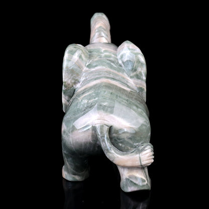 Nicedony 5.3" Jiulong Jade Hand Carved Crystal Elephant Sculpture - View 5