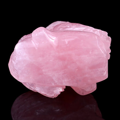 Nicedony 5.3" Rose Quartz Hand Carved Crystal Owls Sculpture - View 6