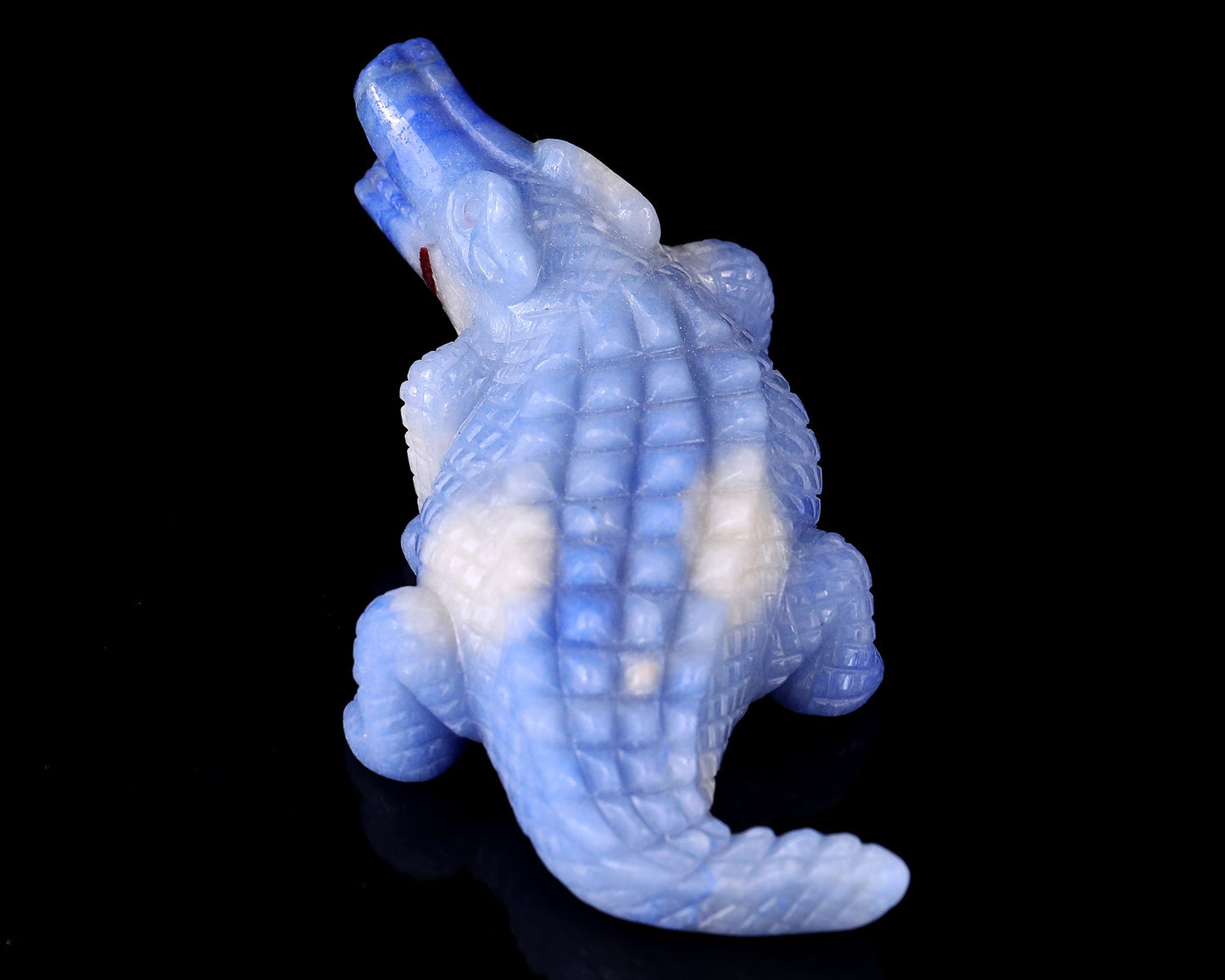 Nicedony 5.4" Blue Aventurine Hand Carved Crystal Crocodile Sculpture - View 7
