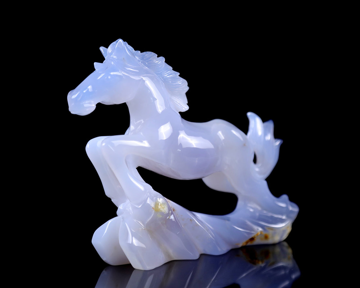 Nicedony 5.4" Blue Chalcedony Hand Carved Crystal Horse Sculpture - View 5